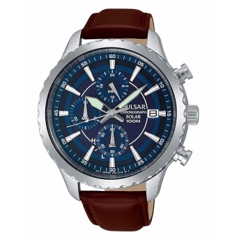 ?Ship from Japan?SEIKO PULSAR 100m waterproof solar chronograph Dark blue watch Men's PZ6015 - intl  