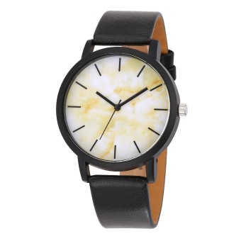 Signature Marble Velcro Belt Table 8246 Black Brick Quartz Watch Fashion Watch - Pale Yellow - intl  