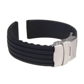 Silicone Rubber Watch Strap Band Deployment Buckle Waterproof - intl  