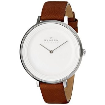 Skagen Womens SKW2214 Ditte Stainless Steel Watch with Brown Leather Band - intl  