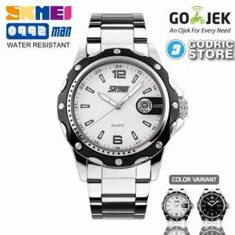 SKMEI 0992 Jam Tangan Pria Analog Stainless Steel Water Resistant Original - Silver  