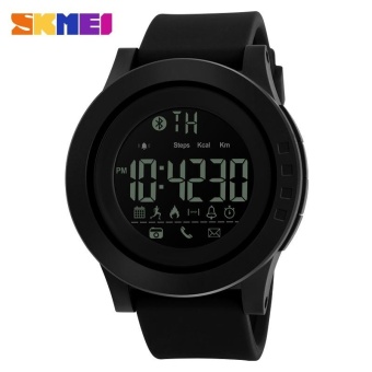 SKMEI 1255 Men's Waterproof Electronic Watch Calorie Step Bluetooth Watch Black - intl  