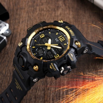 SKMEI Brand Watch Big Dial Men Digital Watches Sports Dual Display Military Watch 50M Water Resistant Date Calendar LED Wristwatches 1155B - intl  