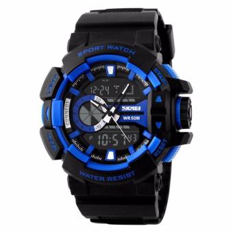 SKMEI Casio Men Sport LED Watch Water Resistant 50m Jam Tangan Casio Sport Pria - AD1117 - Hitam Abu Hitam Merah Hitam Biru  