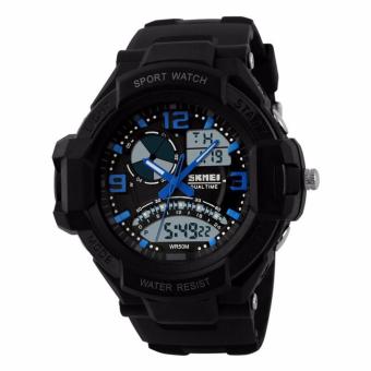 SKMEI Casio Men Sport LED Watch Water Resistant 50m Jam Tangan Sport Casio AD1017 - Hitam  