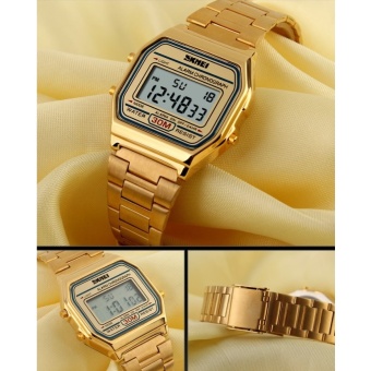 SKMEI Casual Men Stainless Strap Watch Water Resistant 30m - DG1123 - Golden  
