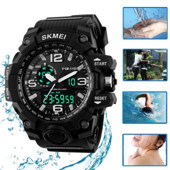 SKMEI Dial besar Digital tahan air jam tangan sport pria tentara militer jam bulat tahan guncangan kolam renang menonton (hitam) - International  