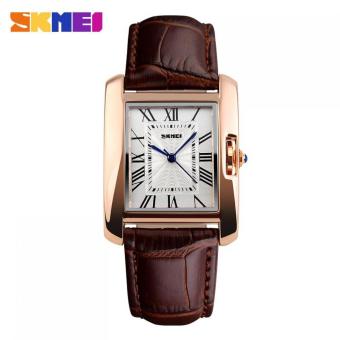 SKMEI Fashion Casual Ladies Leather Strap Watch 1085CL Water Resistant 30m - Coffee  