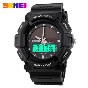 SKMEI Jam Tangan Pria Solar Power Sport LED Watch Water Resistant 50m AD1050E - Hitam  