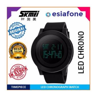SKMEI LED Digital Alarm Chronograph Men Sport Watch, 5ATM / 50M Waterproof - Jam Tangan Pria Original  