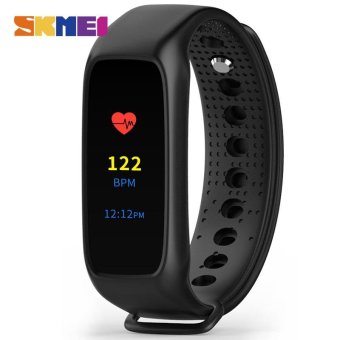 SKMEI Men Sports Smart Wrist band Color Screen LED Display Heart Rate Monitor Watches Touch Screen Bluetooth IOS Android L30T - intl  