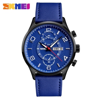 SKMEI merek Watch 1603S Fashion kuarsa pergelangan tangan jam tangan pria 2017 kulit Watch laki-laki Waterproof arloji Clock Mens Relogio Masculino - intl  