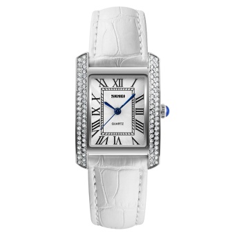 SKMEI merek Watch Fashion Retro perempuan jam tangan mewah kulit tali wanita kuarsa kasual Waterproof jam tangan 1281  
