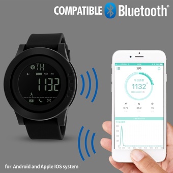 SKMEI merek Watch pria Smart Watch kalori Pedometer multi-fungsi Bluetooth Watches jarak jauh kamera olahraga SmartWatch Relogios 1255  