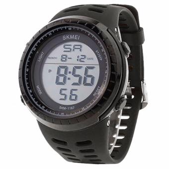 SKMEI Sport Watch 1167 Silicone Strap Water Resistant Anti Air WR 50m Jam Tangan Pria Casual Sporty Design Wristwatch Wrist Watch - Hitam  