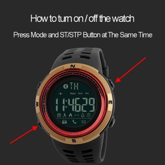SKMEI Watch 1250 pria Smart Watch Pedometer kalori jam Waterproof Digital jam tangan kolam olahraga Watches 1250 Relogio Masculino - intl  