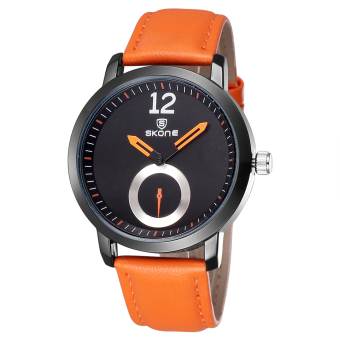 SKONE Brand Casual Women's Quartz Analog Leather Wristwatch Small Dial Decoration 501503(Orange)  