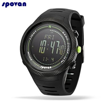 Spovan Leader2P Outdoor Digital Watch Altimeter Weather Forecast Compass Barometer 5ATM Wristwatch (Black) - intl  