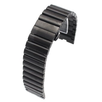 Stainless Steel Metal Watch Band for Motorola Moto 360 Watch come with Stainless Spring Bar Tool (Black)  
