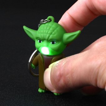 Star War Yoda Sound Led Action Figure Cute Toys Keychain Gift Decoration - intl  