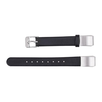 svoovs KOBWA Premium Leather Strap for Fitbit Alta Tracker Luxury Genuine Leather Band Replacement Strap Bracelet, Black - intl  
