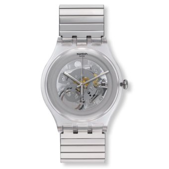 Swatch - Jam Tangan Pria - Bening-Putih - Stainless Steel - SUOK105FB  