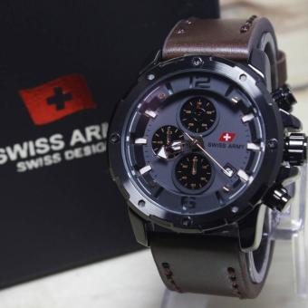 Swiss Amry - SA 1109 - Chrono - Jam tangan Pria - Leather Strap  