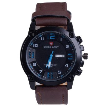 Swiss Army BOGOF Jam Tangan Pria - Kulit - Hitam - SA 7169C FB RED  