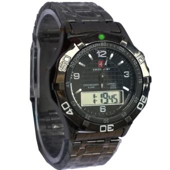 Swiss Army Dualtime Jam Tangan Pria - Strap Stainless Steel - Hitam SA 7665 art  