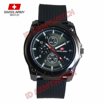 Swiss Army - Jam Tangan Analog Pria - Rubber Hitam - Dial Hitam - Bezel Hitam SAX 1217-01  