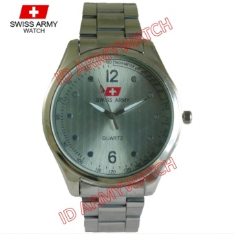 Swiss Army - Jam Tangan Analog Pria - Stainless Silver - Dial Putih - Bezel Silver SAX 1211-02  