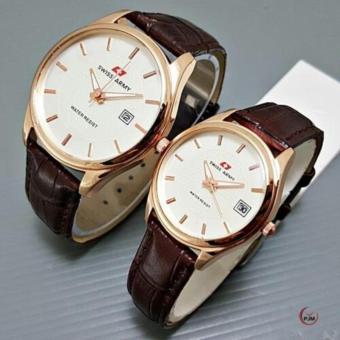 Swiss Army - Jam Tangan Couple - Original - Strap Kulit - SA-708  