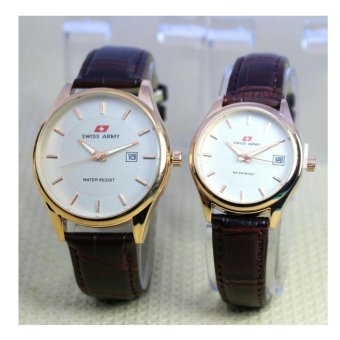 Swiss Army - Jam Tangan Couple - Strap Kulit SA 1109 GR  