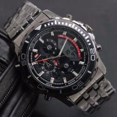 Swiss Army Jam Tangan Pria ? Stainlesstell Strap ? Dual time - Hitam