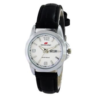 Swiss Army Jam Tangan Wanita Elegant - Kulit - Hitam - SA 2029 BL SIL L  