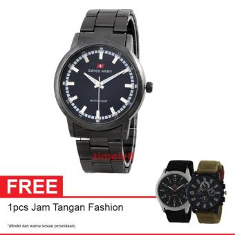 Swiss Army Quartz Watch SA 6033 GENT FB Free Jam Tangan Casual - Jam Tangan Pria  