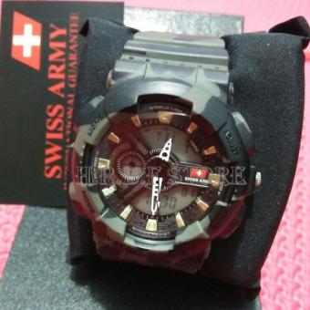 SWISS ARMY SA-4556 - JAM TANGAN SPORT PRIA DUAL TIME- DIGITAL ANALOG - CORAK LORENG  