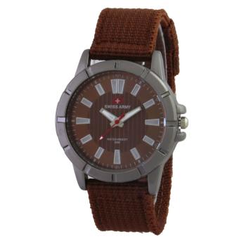 Swiss Army SA 7972 BRW- Jam Tangan Wanita - Kanvas - Coklat  