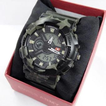 Swiss Army SA-J-0551 - Jam Tangan Sport Pria Dual Time- Digital Analog - Corak Loreng  