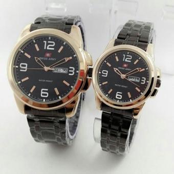 Swiss Army Tanggal Hari Original - Jam Tangan Fashion Pasangan Terbaru - SA 7179 JTS - Steinless Steel  