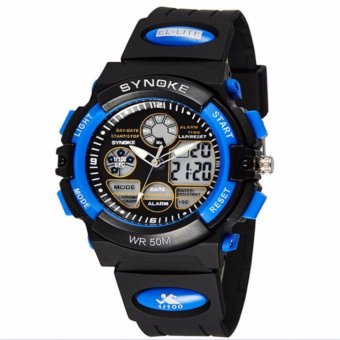SYNOKE Electronic Digital-watch Sport Wrist Watch Luxury LED Digital Watches Men Top Brand Famous Male Clock(Blue) - intl  