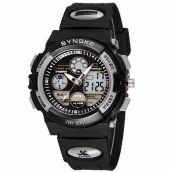 SYNOKE Electronic Digital-watch Sport Wrist Watch Luxury LED Digital Watches Men Top Brand Famous Male Clock(Silver - intl  