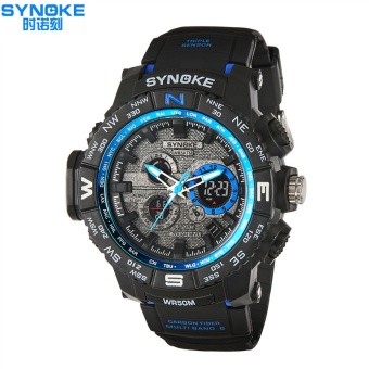 SYNOKE Top Brand LED Sport Watches Men Famous Digital Watch Male Luxury Electronic Wrist Watch Clock Hodinky Relogio Masculino 6509 (Blue) - intl  