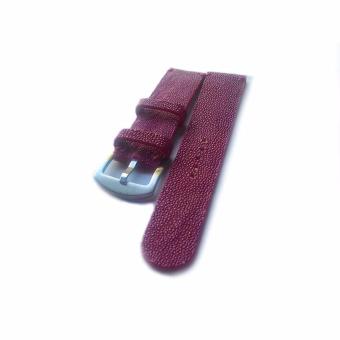 Tali Jam Tangan/ Strap Jam Kulit Asli Ikan Pari Handmade Warna Merah  