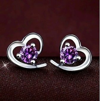 jual tiaria stud earring purple aksesoris perhiasan anting wanita bentuk hati ungu jual tiaria stud earring purple aksesoris perhiasan anting wanita bentuk hati ungu
