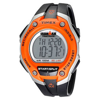 Timex Men's T5K529 "Ironman Traditional" Black and Orange 30-Lap Sport Watch - Intl  