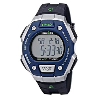 Timex Men's T5K8239J Ironman Classic Silver-Tone Digital Resin Watch with Black Resin Band - intl  