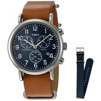 Timex TWG012800QM Analog Quartz Brass Brown & Blue Weekender Watch - intl  