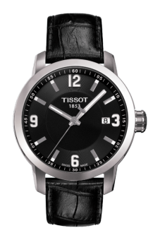 TISSOT PRC 200 Quartz Gent Jam Tangan Pria T0554101605700 - Leather - Black  