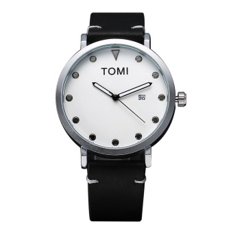 TOMI Fashion Casual Men 's Rounded Bussines Retro Design Leather Band Watch - intl  